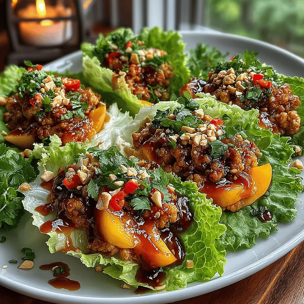 Turkey lettuce wraps with peach glaze offer a delightful and nutritious alternative to traditional wraps. This dish has gained popularity among health-conscious diners and food enthusiasts alike, thanks to its vibrant flavors and easy preparation. The combination of savory ground turkey paired with a sweet and tangy peach glaze creates a culinary experience that is both satisfying and refreshing. Whether you’re looking for a light lunch, a quick weeknight dinner, or a crowd-pleasing appetizer, these wraps cater to a variety of tastes and dietary preferences.