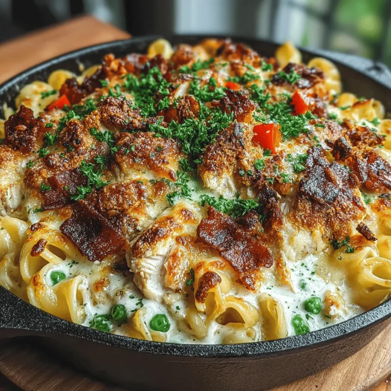 There’s something undeniably comforting about a warm, hearty casserole that fills your home with tantalizing aromas. Growing up, my family had a few go-to recipes that would make an appearance almost weekly, and one of our favorites was a creamy chicken and bacon dish that would have us all gathered around the dinner table in no time. The combination of tender chicken, crispy bacon, and rich, creamy sauce created a meal that was not just filling but also incredibly satisfying. As I moved out and started my own kitchen adventures, I quickly realized how versatile and satisfying casseroles could be. Today, I’m excited to share with you my take on this beloved classic: the Creamy Chicken Bacon Ranch Casserole. With its delightful blend of flavors and textures, this dish strikes the perfect balance between comfort and indulgence.