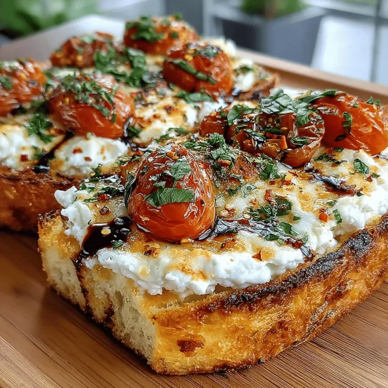 Roasted Tomato & Ricotta Flatbread is more than just a meal; it’s a culinary experience that brings together the rich, creamy texture of ricotta cheese and the sweet, concentrated flavor of roasted tomatoes. This dish is a testament to the beauty of simple ingredients coming together to create something exceptional. Whether you are hosting a casual gathering with friends or looking for a quick weeknight dinner, this flatbread is an ideal choice. It’s not only easy to prepare, but it also allows you to showcase an array of fresh flavors that are sure to impress your guests and delight your taste buds.