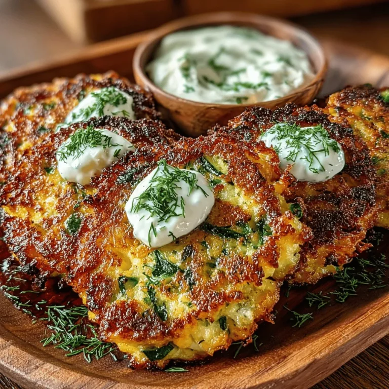 Zucchini Feta Bliss Cakes are a delightful culinary creation that harmoniously blends the fresh, light flavors of summer with the rich, savory notes of feta cheese. These cakes are not only a celebration of zucchini's versatility but also a testament to how simple ingredients can come together to create something truly extraordinary. With their crispy exterior and tender, flavorful interior, Zucchini Feta Bliss Cakes serve as a fantastic appetizer, a light lunch option, or a savory side dish that complements a variety of meals.