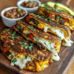 In a culinary landscape often dominated by bland and uninspired meals, Grilled Garden Bliss Quesadillas emerge as a vibrant and nutritious option that captivates the senses. These quesadillas are not just another recipe; they are a celebration of fresh produce and wholesome ingredients. Bursting with colorful vegetables and protein-rich black beans, this dish offers an appealing blend of flavors and textures that will entice anyone looking for a satisfying meal. Whether you're preparing lunch for yourself or cooking for a gathering, these quesadillas are sure to impress.