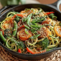 To create a perfect Zesty Zucchini Noodle Stir Fry, timing is key when adding your vegetables. Begin by heating your wok or a large skillet over medium-high heat. Add a tablespoon of oil—preferably sesame oil for an extra layer of flavor. Once the oil is shimmering, it’s time to introduce your vegetables.