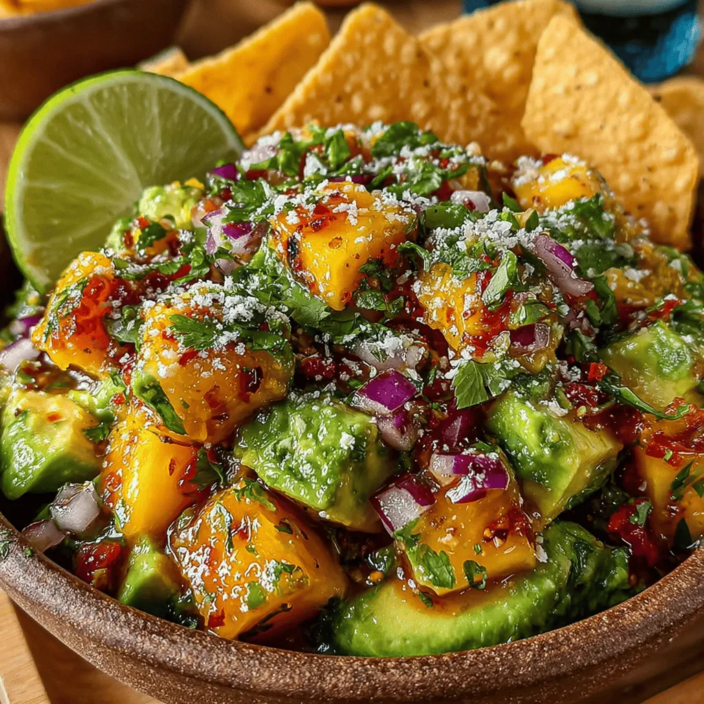 When it comes to summer gatherings or casual get-togethers, few dishes can rival the refreshing appeal of a vibrant salsa. Introducing Tropical Twist Avocado Mango Salsa—a lively blend that captures the essence of tropical flavors in a dish that is both delicious and visually appealing. This salsa harmonizes the creamy texture of ripe avocados with the sweet juiciness of fresh mangoes, creating a delightful contrast that tantalizes the taste buds. Whether served as a dip with tortilla chips, a topping for grilled fish or chicken, or a zesty side dish alongside your favorite meals, this salsa is sure to impress and satisfy.