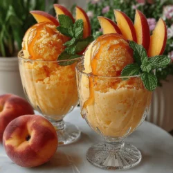 Creating the perfect Chilly Peach Paradise Sorbet Cups requires attention to detail, especially when it comes to freezing. For those semi-frozen edges that give your sorbet its delightful texture, the method of freezing plays a crucial role. After blending your sorbet mixture, pour it into an airtight container, leaving some space for expansion.