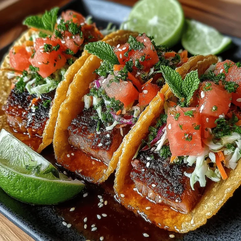 Tuna tacos with watermelon slaw offer a refreshing twist on a classic dish, combining the rich umami flavor of sushi-grade tuna with the sweet crunch of watermelon. This unique recipe is not only visually appealing but also tantalizes the taste buds, making it a perfect choice for summer gatherings or a light weeknight dinner. With its harmonious blend of flavors and textures, this dish captures the essence of coastal cuisine, inviting you to indulge in a culinary experience that celebrates both freshness and health.