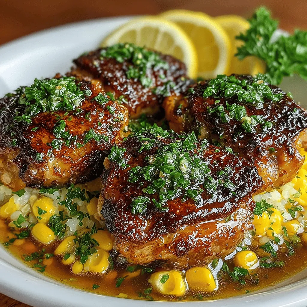 When it comes to creating memorable meals for family and friends, chicken thighs shine as a flavorful and juicy option that never disappoints. Unlike their dry counterparts, chicken breasts, thighs are rich in taste and retain moisture beautifully during cooking. This quality makes them perfect for a variety of dishes, whether you’re grilling, roasting, or sautéing. One recipe that truly highlights the succulent nature of chicken thighs is the Garlic Bliss Chicken Thighs with Sweet Corn—a comforting and easy-to-make dish that is sure to become a family favorite.
