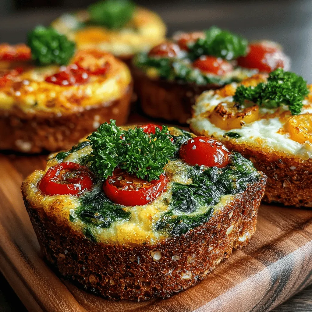 Discover the perfect blend of flavor and nutrition with our Mini Veggie Frittata Toasties. These delightful bite-sized creations are an excellent way to incorporate vegetables into your meals while enjoying a satisfying dish that's perfect for any time of day. Whether you're looking for a quick breakfast option, a fulfilling brunch dish, or a wholesome snack, these toasties are sure to please both your palate and your nutritional needs. Packed with protein from eggs and a colorful mix of vegetables, Mini Veggie Frittata Toasties are not just delicious; they are also visually appealing, making them a fantastic addition to your culinary repertoire.