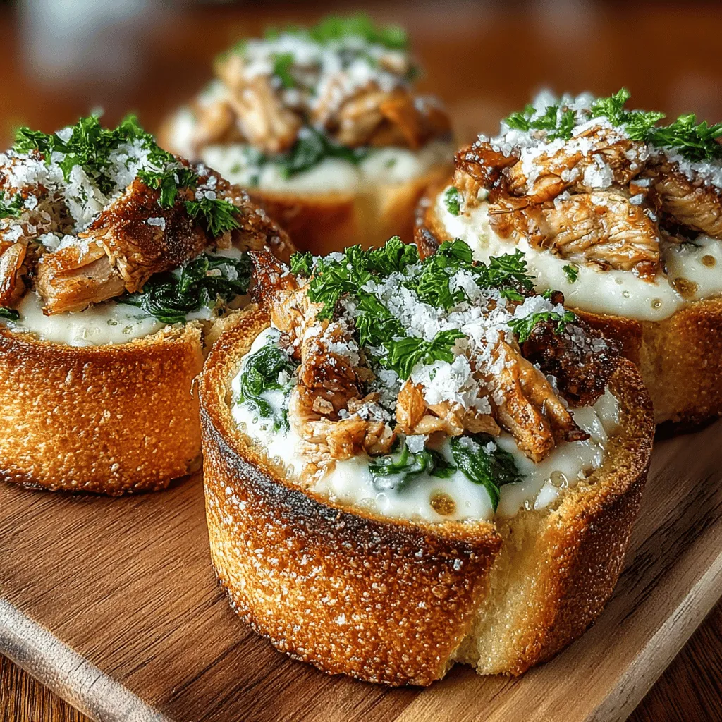 Mini Chicken Alfredo Toast Cups are more than just a mouthwatering appetizer; they are a delightful fusion of creamy flavors and crispy textures that make them a standout choice for a variety of occasions. Whether you’re hosting a festive gathering, looking for a creative dish for a family dinner, or simply want a satisfying snack for a casual weeknight, these toast cups deliver on both taste and presentation. Imagine tender chicken enveloped in a rich, velvety Alfredo sauce, all nestled within a perfectly toasted bread cup. This recipe is not only visually appealing but also incredibly versatile, allowing you to customize it to suit your preferences or dietary needs.