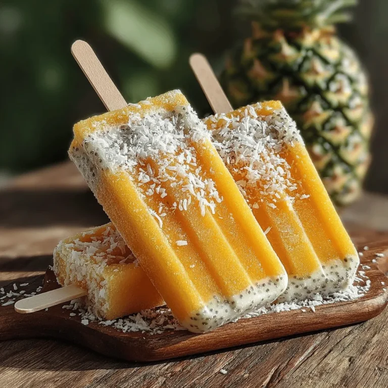As summer approaches, the allure of refreshing treats becomes irresistible. One such treat that has captured the hearts of health enthusiasts and dessert lovers alike is the smoothie pop. These frozen delights combine the creamy goodness of smoothies with the fun of popsicles, making them a perfect choice for hot days or as a nutritious snack for children. Among the myriad of flavors, the Tropical Bliss Frozen Pineapple Chia Smoothie Pops stand out with their vibrant tropical flavors and nutritional benefits. This recipe not only tantalizes your taste buds but also supports your health with every bite.