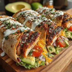 Spicy Grilled Chicken Salad Wraps are not just another meal option; they are a vibrant and nutritious blend of flavors and textures that make for an excellent choice for lunch or dinner. Combining tender, marinated grilled chicken with a fresh, colorful salad, all wrapped in a whole wheat tortilla, this dish offers a perfect balance of bold flavors and healthy ingredients. It’s a meal that satisfies hunger while also providing essential nutrients, making it ideal for anyone looking to maintain a healthy lifestyle without sacrificing taste.