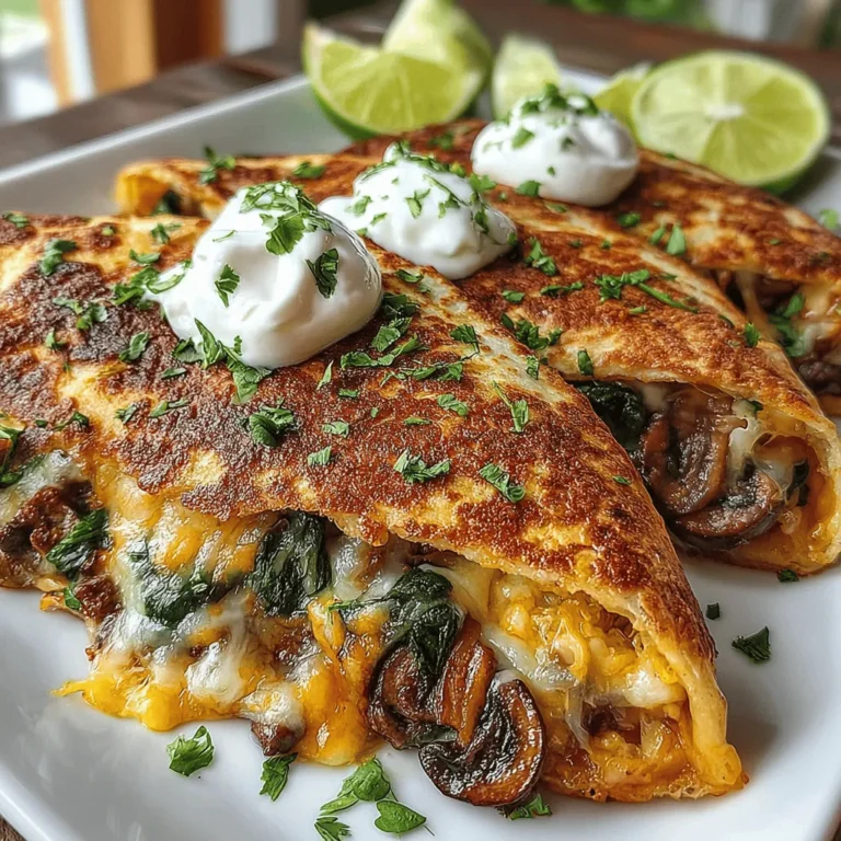 In recent years, quesadillas have surged in popularity as a go-to meal option, thanks to their versatility and ease of preparation. These delectable creations can be customized with a variety of fillings, making them suitable for any occasion—be it a quick lunch, a hearty dinner, or a satisfying snack. Among the myriad of filling combinations, Spinach & Mushroom Quesadilla Pockets stand out as a nutritious and flavorful choice. This recipe not only caters to health-conscious eaters but also delights the taste buds of both vegetarians and cheese enthusiasts alike.