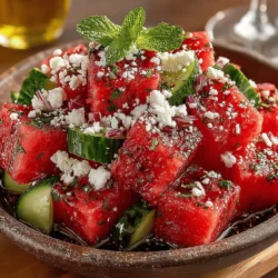 As summer approaches and the temperatures rise, there's nothing quite like a refreshing salad to invigorate your palate and keep you cool. The Watermelon Cucumber Feta Salad is a perfect choice, combining the sweet juiciness of ripe watermelon, the crisp freshness of cucumbers, and the tangy, creamy goodness of feta cheese. This vibrant dish not only appeals to the senses but also showcases the beauty of seasonal produce, making it a must-try for warm-weather gatherings and casual meals alike.