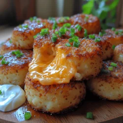 Cheesy Mashed Potato Tots are the ultimate comfort food, seamlessly blending the creamy richness of mashed potatoes with the satisfying crunch of a golden-fried exterior. This innovative recipe not only elevates the classic tater tot but also presents an irresistible option for various occasions, whether it's a cozy family dinner, a lively game day gathering, or an impressive appetizer for entertaining guests. The beauty of Cheesy Mashed Potato Tots lies in their versatility; they can be made using leftover mashed potatoes or by preparing a fresh batch. In this article, we will delve into the key ingredients, provide a detailed guide for preparation, and offer insightful tips to ensure your Cheesy Mashed Potato Tots turn out perfectly every time.