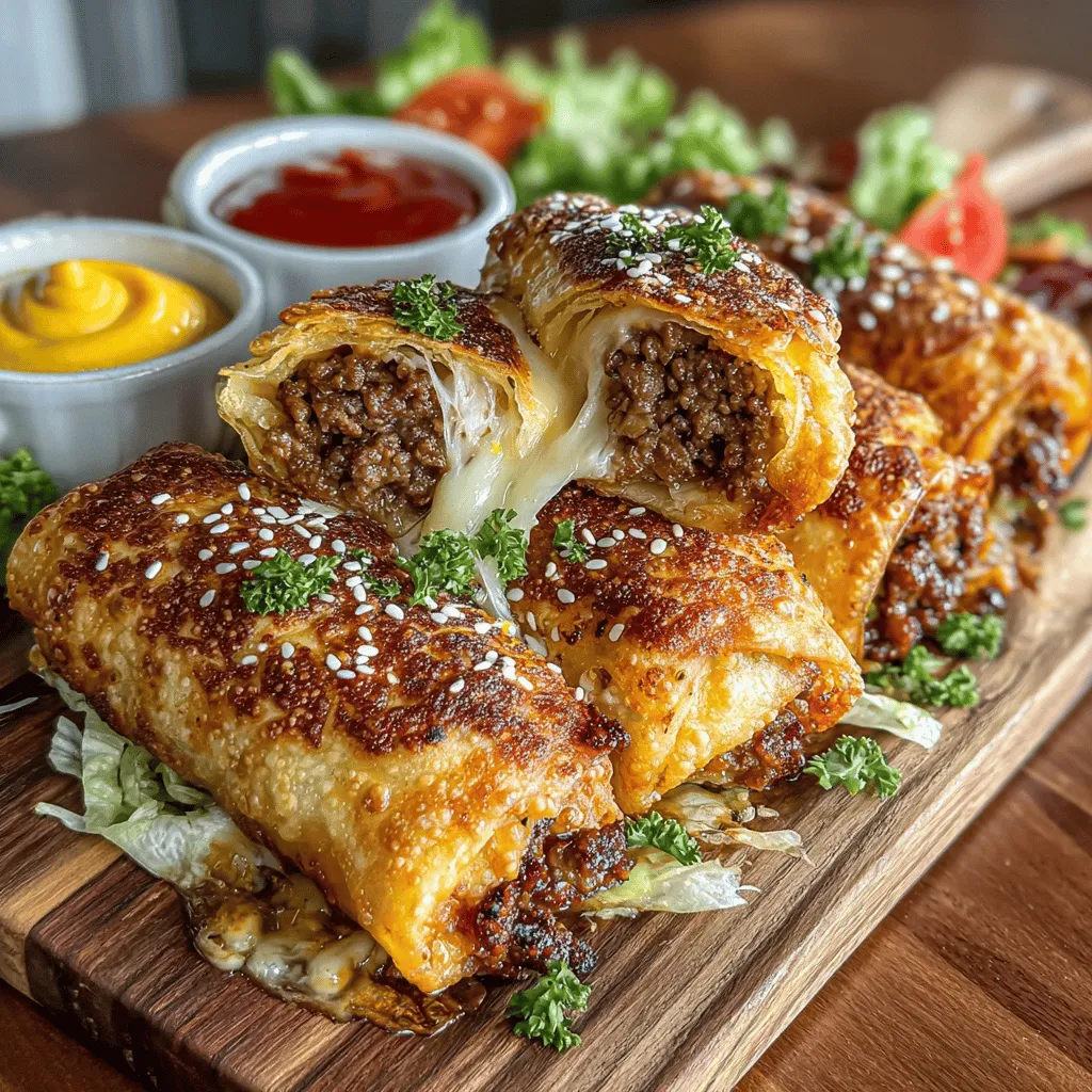 In the culinary world, fusion recipes have gained immense popularity for their ability to blend the comforting familiarity of traditional dishes with innovative twists. One such delightful creation is the mini cheeseburger egg roll. This appetizer combines classic flavors of a cheeseburger—juicy beef, melty cheese, and zesty condiments—wrapped in a crispy egg roll shell. The result is a fun, bite-sized treat that is perfect for any gathering, be it a casual family dinner, a lively party, or a game day celebration.