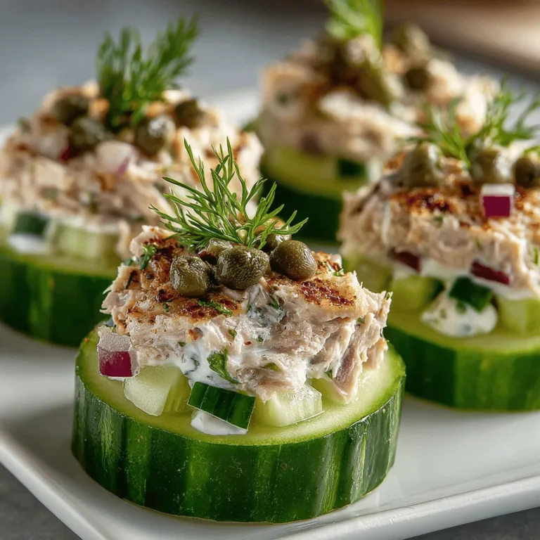 Cucumber-based appetizers have long been a favorite at gatherings, offering a crisp, refreshing bite that complements a variety of toppings. Their cool, hydrating nature makes them an ideal vessel for flavors, and they are particularly popular during the warmer months. Among the myriad of delicious options, Mini Tuna Salad Cucumber Stacks stand out as a light yet satisfying snack or appetizer. This recipe not only brings together the nutritious benefits of cucumbers and tuna but also showcases how simple, wholesome ingredients can create a dish that is both healthy and flavorful.