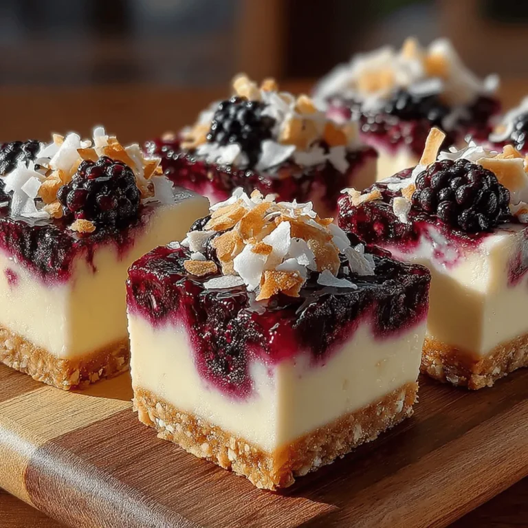 When the warm weather arrives, nothing beats the refreshing taste of a cool dessert. Among the myriad of options, Frozen Blackberry Coconut Cream Bars stand out as a delectable choice that combines vibrant flavors and creamy textures in one irresistible treat. This recipe is not only a feast for the eyes but also a delightful way to enjoy a sweet indulgence that can be made with minimal effort. Perfect for summer gatherings or a simple afternoon snack, these bars are sure to impress family and friends alike.