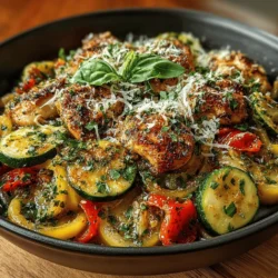 Are you on the lookout for a quick and delicious meal that’s perfect for busy weeknights? Look no further than the Zesty Zucchini Chicken Skillet. This vibrant, one-pan dish brings together the freshness of zucchini and the satisfying protein of chicken in a way that’s not only delightful to the palate but also beneficial to your health. With a medley of spices and herbs, this recipe transforms simple ingredients into a flavorful feast that can be whipped up in no time, making it an ideal choice for families and busy professionals alike.