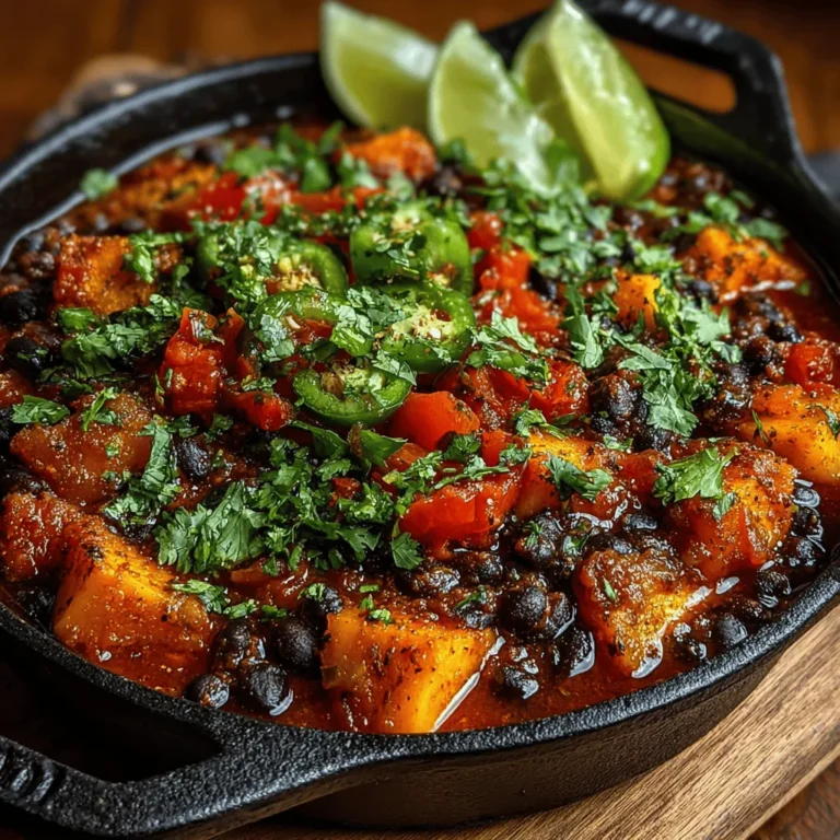 One of the key elements in achieving a delicious Sweet & Spicy Sweet Potato Black Bean Chili is the art of gentle stirring. This method not only helps to prevent the ingredients from sticking to the bottom of the pot but also encourages the flavors to meld beautifully. As you stir, you allow the spices to infuse the vegetables, enhancing their natural sweetness and balancing the chili's heat. This gentle motion ensures that the sweet potatoes soften evenly and the black beans retain their texture, contributing to the overall harmony of the dish.