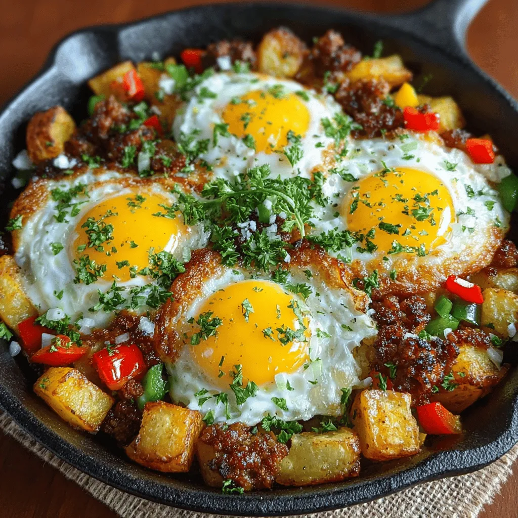 In the world of breakfast, few dishes can match the heartiness and satisfaction of a well-prepared hash. If you're looking for a way to start your day with a meal that is both filling and flavorful, look no further than the Hearty Morning Medley Hash. This delightful dish combines the earthy flavors of perfectly cooked russet potatoes, vibrant bell peppers, savory sausage, and beautifully cooked eggs. Whether you’re feeding a family or treating yourself to a special morning meal, this recipe ensures comfort and nourishment to fuel your day ahead.