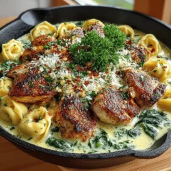 Creamy Spinach & Chicken Tortellini Skillet Recipe