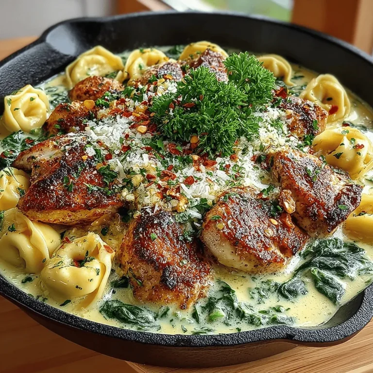 If you're on the lookout for a meal that combines comfort, nutrition, and convenience, look no further than the Creamy Spinach & Chicken Tortellini Skillet. This dish not only satisfies your hunger but also delights your taste buds with its rich flavors and creamy texture. The recipe marries tender cheese tortellini with succulent pieces of chicken, fresh spinach, and a velvety cream sauce, all cooked in one pan for easy preparation and cleanup. Whether you're an experienced home cook or a novice in the kitchen, this one-pan wonder is a fantastic addition to your repertoire.