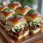 When it comes to dishes that bring people together, few can compete with Smoky BBQ Pulled Pork Sliders. These mouth-watering morsels are the perfect centerpiece for gatherings, barbecues, or relaxed family dinners. The allure of tender, smoky pulled pork nestled between soft, pillowy buns, topped with a refreshing and crunchy slaw, creates an unforgettable flavor experience that keeps guests coming back for more. This recipe not only delivers on taste but is also simple to prepare, allowing you to customize it to suit individual preferences. Whether you prefer a tangy kick or a hint of sweetness, the versatility of this dish ensures it can be tailored to fit any palate.