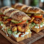 The Po’ Boy sandwich is a celebrated culinary hallmark of Louisiana, particularly in the vibrant city of New Orleans. With its origins tracing back to the 1920s, this sandwich is more than just a meal; it embodies the spirit and culture of the region. Traditionally served on freshly baked French bread, Po’ Boys showcase a variety of fillings, from roast beef to fried seafood, each reflecting the rich culinary heritage of Louisiana. Among the myriad options, the Golden Fried Shrimp Po’ Boy stands out for its delightful combination of crunchy fried shrimp, crisp lettuce, and zesty sauces, making it a beloved dish both locally and beyond.