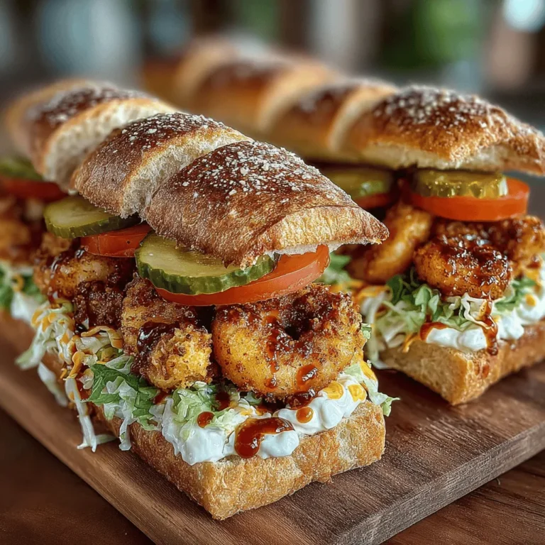 The Po’ Boy sandwich is a celebrated culinary hallmark of Louisiana, particularly in the vibrant city of New Orleans. With its origins tracing back to the 1920s, this sandwich is more than just a meal; it embodies the spirit and culture of the region. Traditionally served on freshly baked French bread, Po’ Boys showcase a variety of fillings, from roast beef to fried seafood, each reflecting the rich culinary heritage of Louisiana. Among the myriad options, the Golden Fried Shrimp Po’ Boy stands out for its delightful combination of crunchy fried shrimp, crisp lettuce, and zesty sauces, making it a beloved dish both locally and beyond.
