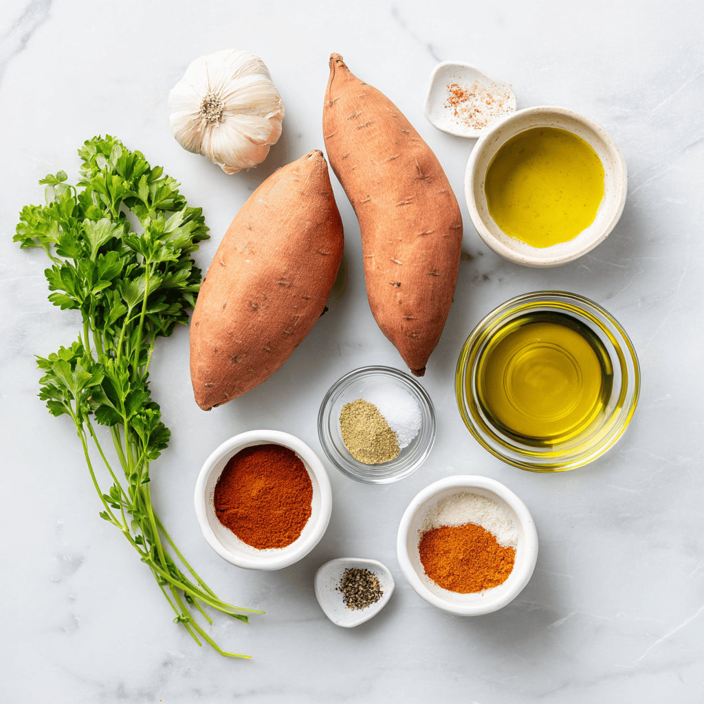 Ingredients for Crispy Air Fryer Sweet Potato Fries