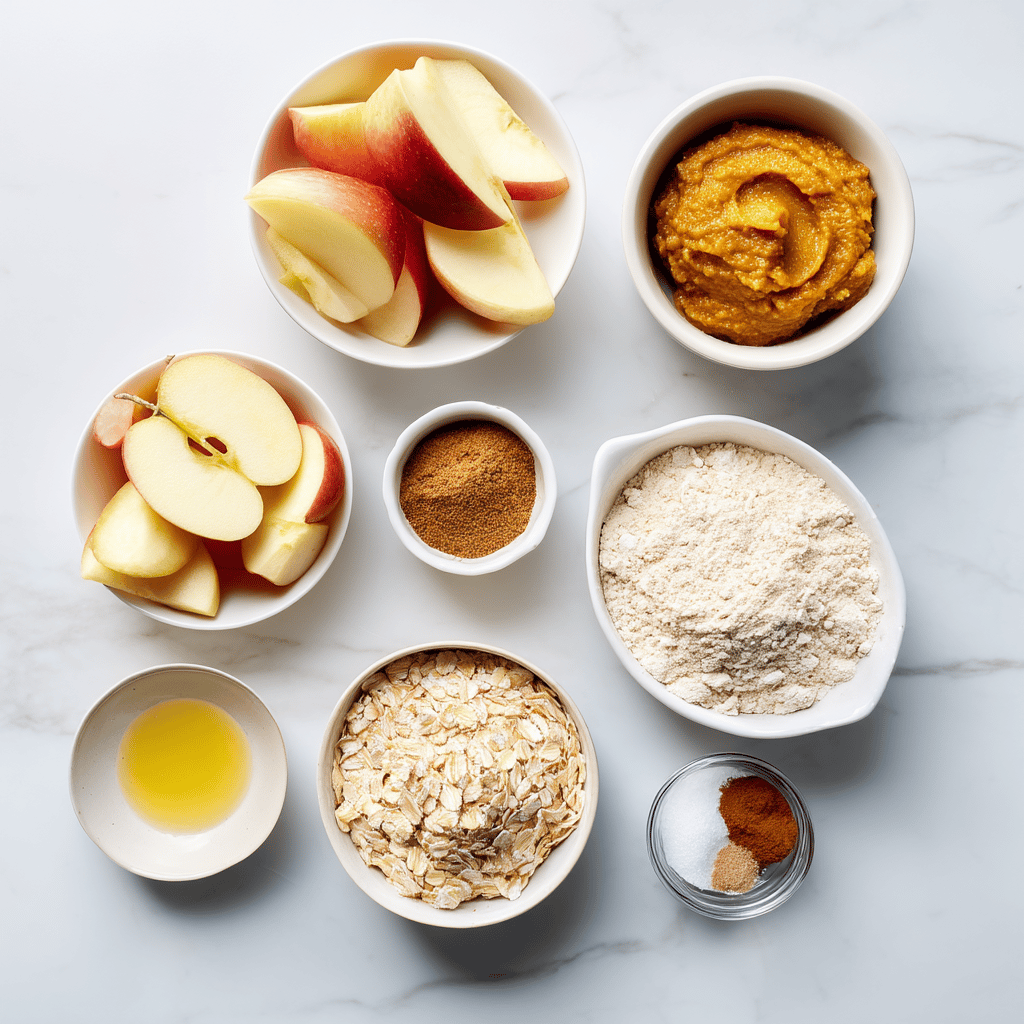 Ingredients for Quick Pumpkin Spice Apple Crisp